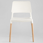 Пластиковый стул на ножках из массива бука Ferret White варинант исполнения - 3 | Loft Concept во Владивостоке
