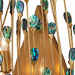 Бра настенное золотое с декором из бирюзовых элементов Peacock Tail варинант исполнения - 1 | Loft Concept во Владивостоке