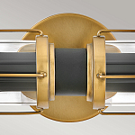 Бра для ванных комнат горизонтальное с 2-мя прозрачным цилиндрическим плафонами на круглом основании Hinkley варинант исполнения - 3 | Loft Concept во Владивостоке
