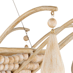 Люстра из деревянных бусин с подвесками в виде капель Wooden Beads варинант исполнения - 3 | Loft Concept во Владивостоке