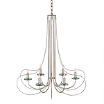 Люстра серебряного цвета с изогнутыми элементами каркаса Twisted Iron Chandelier варинант исполнения - 1 | Loft Concept во Владивостоке