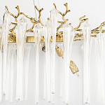 Люстра подвесная прямоугольная с бронзовыми акцентами и прозрачными стеклянными каплями Droplet Chandelier варинант исполнения - 5 | Loft Concept во Владивостоке