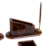 Настольный письменный набор с часами из природного камня обсидиана  Contract Extended варинант исполнения - 4 | Loft Concept во Владивостоке