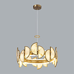 Люстра круглая с полукруглыми плафонами из искусственного алебастра в бронзовой оправе Marbella варинант исполнения - 6 | Loft Concept во Владивостоке