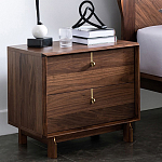 Прикроватный деревянный столик с ящиками Moon Walnut Furniture варинант исполнения - 1 | Loft Concept во Владивостоке