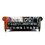 Диван Честерфильд граффити graffiti Orange Sofa натуральная кожа варинант исполнения - 3 | Loft Concept во Владивостоке