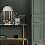 Консоль овальной формы золотая с полкой для хранения Craig варинант исполнения - 3 | Loft Concept во Владивостоке