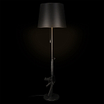 Торшер с черным абажуром и оригинальной ножкой в форме автомата Flos варинант исполнения - 1 | Loft Concept во Владивостоке