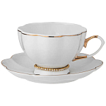 Чайный сервиз из фарфора со стразами на 6 персон 15 предметов Shine Porcelain варинант исполнения - 1 | Loft Concept во Владивостоке