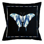 Подушка декоративная бабочка с синим узором Ikat Pattern варинант исполнения - 1 | Loft Concept во Владивостоке