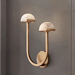 Бра с 2-мя мраморными плафонами на латунном корпусе Light Warm Light варинант исполнения - 3 | Loft Concept во Владивостоке