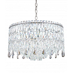 Люстра круглая с хрустальными подвесками на серебряном каркасе Roul Crystal Light варинант исполнения - 6 | Loft Concept во Владивостоке