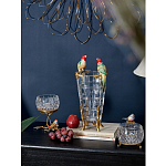 Ваза из прозрачного стекла с бронзовыми ножками и фигурками попугаев Eden Garden porcelain and bronze варинант исполнения - 2 | Loft Concept во Владивостоке