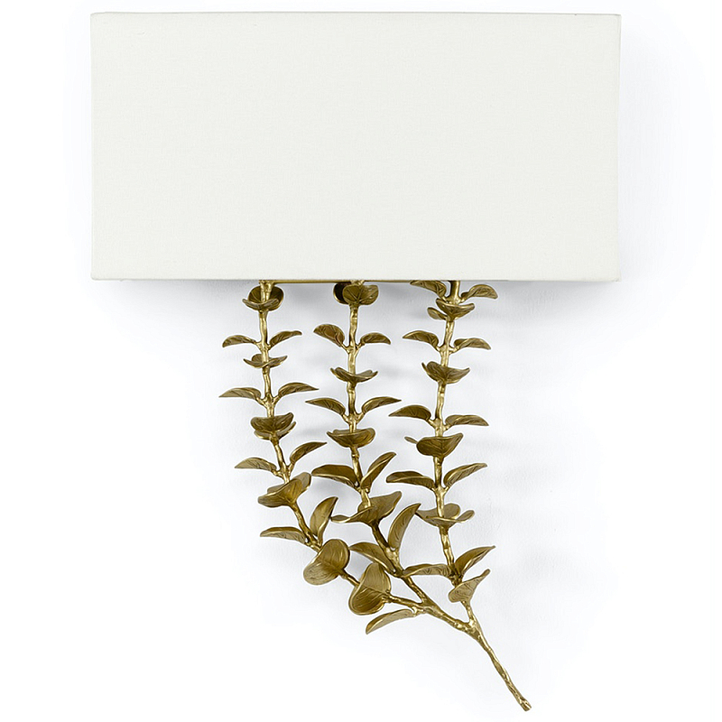 Бра Brass Eucalyptus Branches Lampshade Wall Lamp Латунь Белый Бра Brass Eucalyptus Branches Lampshade Wall Lamp Латунь Белый во Владивостоке | Loft Concept