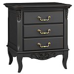 Тумба прикроватная черная из массива бука в стиле прованс Black Provence варинант исполнения - 2 | Loft Concept во Владивостоке
