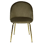 Стул велюровый хаки на золотистых металлических ножках Vendramin Chair варинант исполнения - 1 | Loft Concept во Владивостоке