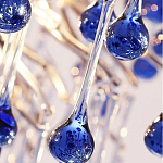 Люстра с синими стеклянными подвесками в форме капель FAIRYTREE Light варинант исполнения - 4 | Loft Concept во Владивостоке