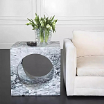 Дизайнерский журнальный стол квадратной формы с круглой нишей Guxawar варинант исполнения - 1 | Loft Concept во Владивостоке