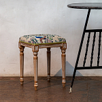 Банкетка одноместная из массива бука с цветочным принтом Beige Chinoiserie Garden Banquette варинант исполнения - 3 | Loft Concept во Владивостоке