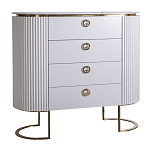 Комод белый овальный с мраморной столешницей Thoroughbass варинант исполнения - 1 | Loft Concept во Владивостоке