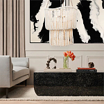 Двухъярусная люстра с подвесками из круглых деревянных бусин белая White Beads Two-tier Chandelier варинант исполнения - 2 | Loft Concept во Владивостоке