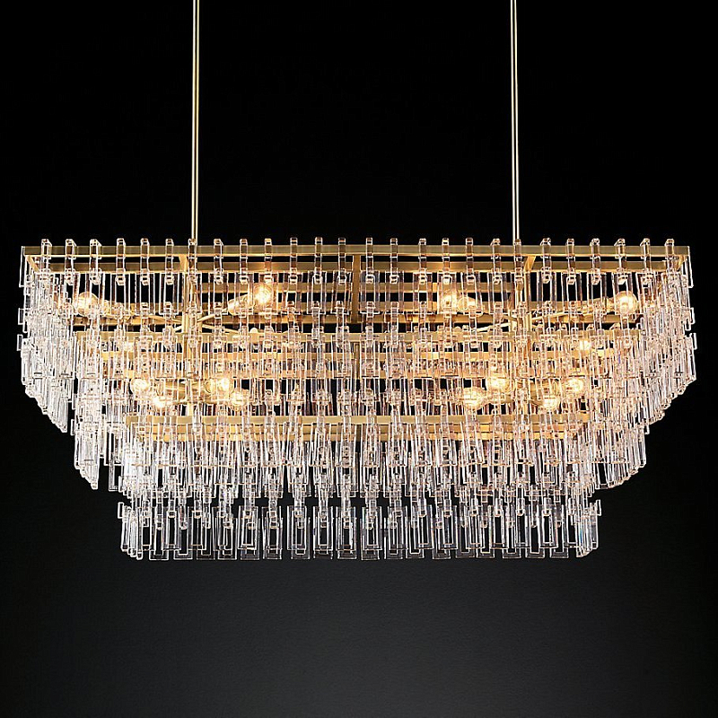 Люстра Marignan Linear Chandelier Прозрачное Стекло Золотой Люстра Marignan Linear Chandelier Прозрачное Стекло Золотой во Владивостоке | Loft Concept