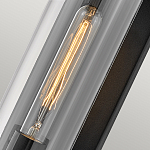 Настенный фонарь в индустриальном стиле с вытянутым цилиндрическим плафоном из прозрачного стекла и черным корпусом Hinkley варинант исполнения - 1 | Loft Concept во Владивостоке