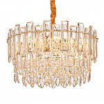 Круглая люстра с хрустальными подвесками на золотистом каркасе Gorgeous Crystal Light варинант исполнения - 3 | Loft Concept во Владивостоке