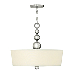 Люстра подвесная с белым тканевым цилиндрическим абажуром и декоративными шарами Hinkley варинант исполнения - 2 | Loft Concept во Владивостоке