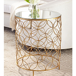 Приставной стол золотой с зеркальной столешницей Golden Symphony варинант исполнения - 2 | Loft Concept во Владивостоке