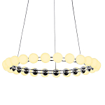 Люстра светодиодная кольцевая с круглыми плафонами белого цвета PEARLS Suspension 48 варинант исполнения - 1 | Loft Concept во Владивостоке