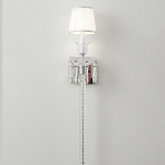 Бра с белым текстильным абажуром и хрустальными подвесками с декоративной кисточкой Lustre Reverie варинант исполнения - 6 | Loft Concept во Владивостоке