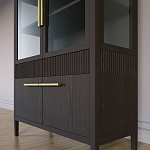 Витрина Primo со стеклянными фасадами и буфетом шпон Темный орех варинант исполнения - 7 | Loft Concept во Владивостоке