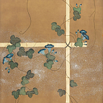 Обои ручная роспись Morning Glory Original colourway on gold metallic silk варинант исполнения - 1 | Loft Concept во Владивостоке