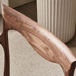 Стул деревянный с мягким сиденьем из коричневой натуральной кожи Moon Walnut Furniture варинант исполнения - 6 | Loft Concept во Владивостоке