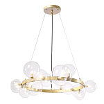 Люстра круглая подвесная с 15-ю прозрачными шарообразными плафонами из стекла Iona chandelier варинант исполнения - 1 | Loft Concept во Владивостоке