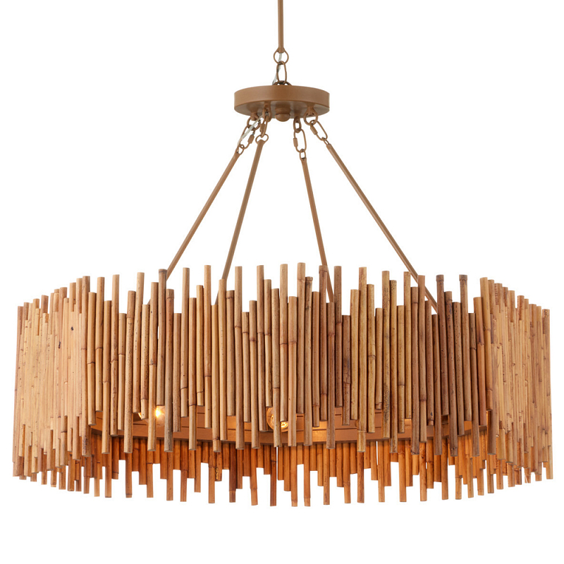 Люстра с абажуром из ротанга Wicker Furniture Бежевый во Владивостоке | Loft Concept 