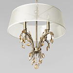 Люстра подвесная круглая с тканевым полупрозрачным абажуром и подвесками 4 лампы Gilded Elegance варинант исполнения - 4 | Loft Concept во Владивостоке