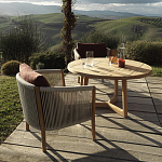 Дизайнерское уличное кресло из массива дерева с веревочной спинкой BOBOLI Armchair варинант исполнения - 2 | Loft Concept во Владивостоке