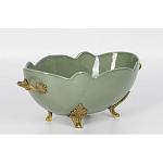 Чаша зеленого цвета из фарфора с волнообразным краем Eden Garden porcelain and bronze варинант исполнения - 1 | Loft Concept во Владивостоке