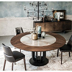 Обеденный стол круглый на чёрном фигурном основании Bosnia dinning table  варинант исполнения - 3 | Loft Concept во Владивостоке