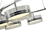 Люстра светодиодная с 8-ю прозрачными плафонами цилиндрической формы из акрила и стекла с пультом для регулировки света Glass Lamp Chromium варинант исполнения - 1 | Loft Concept во Владивостоке