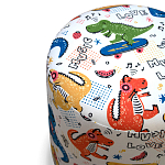 Пуф детский круглый с принтом Dinosaurs CHILDHOOD варинант исполнения - 2 | Loft Concept во Владивостоке