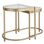 Комплект из 2-х приставных столиков на металлическом основании цвета латунь Ambassador варинант исполнения - 1 | Loft Concept во Владивостоке