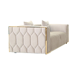 Диван двухместный  бежевый с золотым каркасом Bertrude варинант исполнения - 1 | Loft Concept во Владивостоке