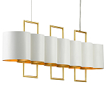 Люстра прямоугольная с белыми цилиндрическими абажурами White Ribbon варинант исполнения - 6 | Loft Concept во Владивостоке