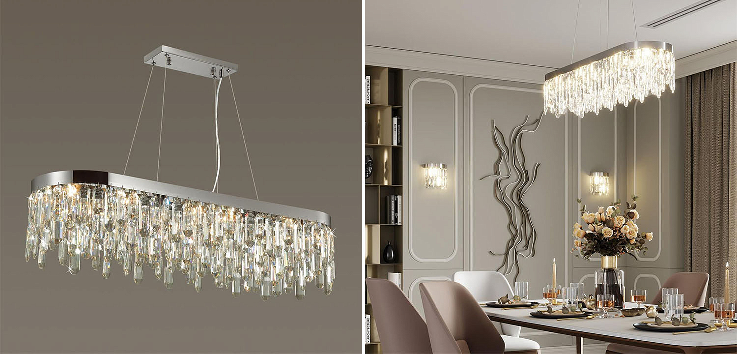 Люстра Crystal Polyhedrons Linear Chrome Люстра Crystal Polyhedrons Linear Chrome - Loft-Concept во Владивостоке