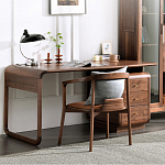 Стол рабочий округлой формы с 3-мя ящиками  Working Moonnut Table варинант исполнения - 8 | Loft Concept во Владивостоке