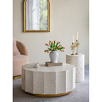 Стол кофейный с отделкой раковинами устриц Coastal Charm варинант исполнения - 4 | Loft Concept во Владивостоке