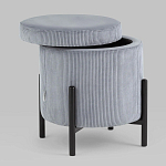 Серо-голубой пуф на черных ножках SANJAY варинант исполнения - 2 | Loft Concept во Владивостоке